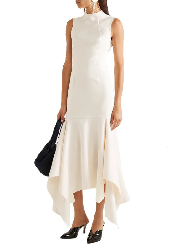 Ivory Klara Asymmetric Hem Dress