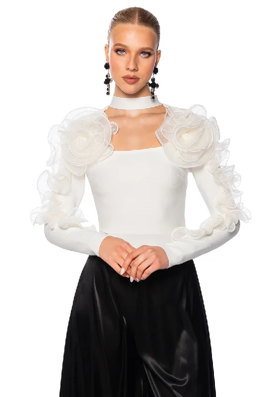 HARLOW RUFFLED SLEEVE BANDAGE TOP