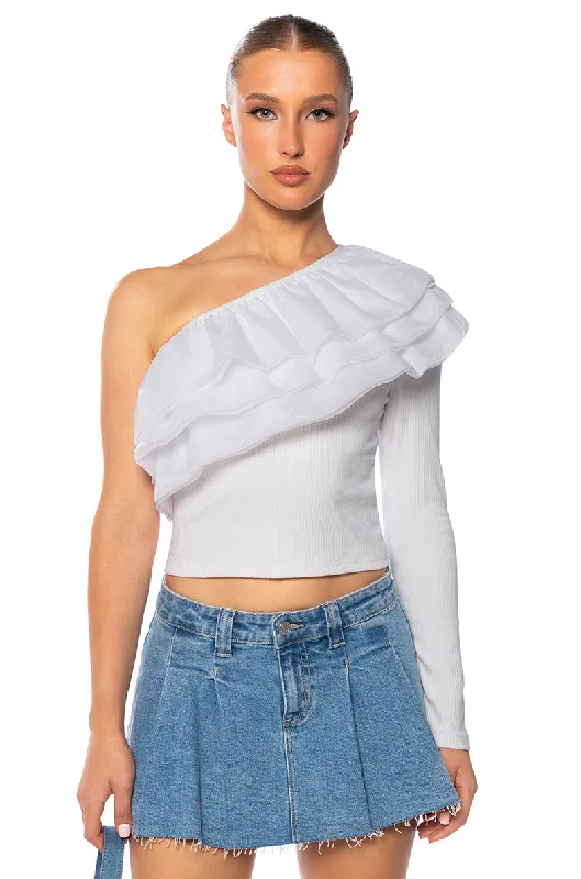 UP IN THE CLOUDS ONE SHOULDER TOP