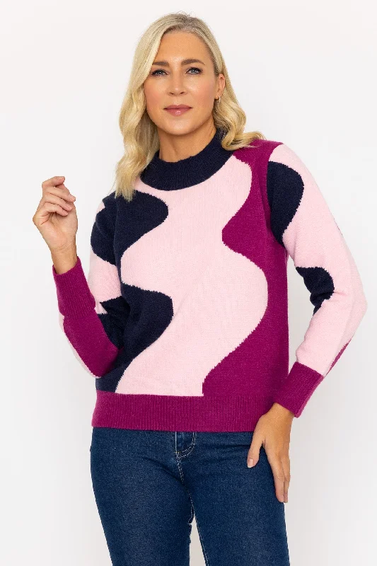 Magenta Pink Intarsia Sweater