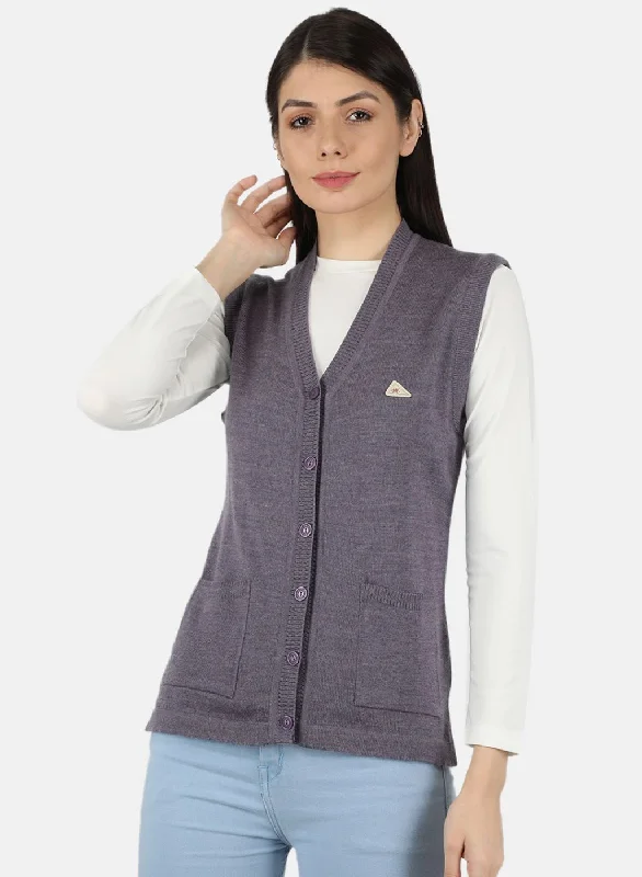 Women Blue Solid Cardigan