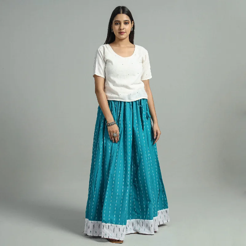 Blue - Jacquard Patchwork 24 Kali Cotton Long Skirt 29