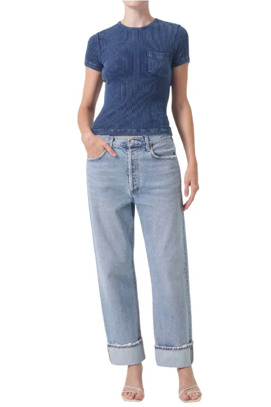 Organic Cotton Fran Low Slug Straight Jeans In Force